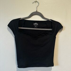 Hollister Black Cap Sleeve Fitted Bodysuit